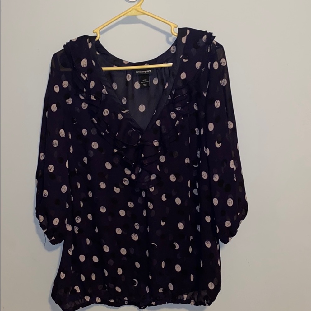 Lane Bryant Navy/Cream blouse